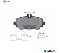 BRAKE PAD SET DISC BRAKE T5110N FOR MERCEDES-BENZ M 166.940 1.4L 4cyl A-CLASS