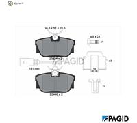 PAGID T5135N Brake pad set