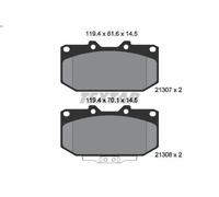 Brake Pad Set, disc brake TEXTAR 2130701 for NISSAN SILVIA (S15) 2 1999-2002