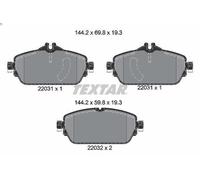 Textar Brake Pad Set 2203101 – Front Axle – Genuine OE, Full Set of 4, Fits Mercedes-Benz