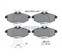 Brake Pad Set, disc brake TEXTAR 2340702 for CITROEN C2 (JM_) 1.4 2003-2009