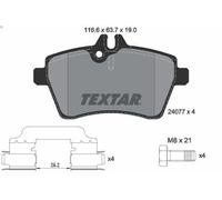 Brake Pad Set, disc brake TEXTAR 2407702 for A-CLASS (W169) 1.5 2004-2012