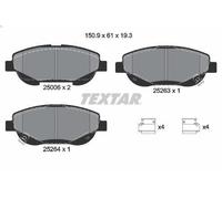 Brake Pad Set, disc brake TEXTAR 2500601 for VERSO VAN (_R2_) 2.2 2009-2018