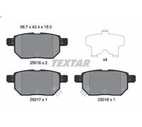Textar Rear Brake Pads 2501601 - Fits Lexus CT, Aston Martin Cygnet, Great Wall Tengyi - Set of 4