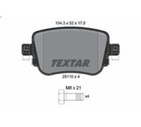 Brake Pad Set, disc brake TEXTAR 2511001 for SEAT LEON (5F1) 1 2015-202
