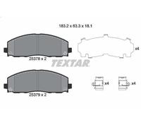 Brake Pad Set, disc brake TEXTAR 2537801 for VW ROUTAN 3.6 2010-2013