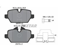 Brake Pad Set, disc brake TEXTAR 2547801 for MINI MINI PACEMAN (R61) 2 2012-2016