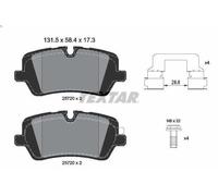 Brake Pad Set, disc brake TEXTAR 2572001 for RANGE ROVER IV (L405) 3 2012-2016