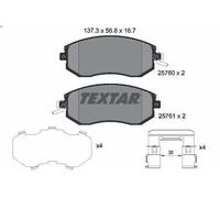 Brake Pad Set, disc brake TEXTAR 2576001 for SUBARU XV (_GP_) 2 2014-2017