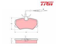 Brake Pad Set, disc brake TRW GDB1039 For CITROËN, PEUGEOT