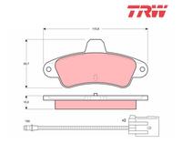 Brake Pad Set, disc brake TRW GDB1112 For FORD
