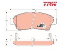 Brake Pad Set, disc brake TRW GDB1143 For TOYOTA
