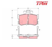 Brake Pad Set, disc brake TRW GDB1169 For ROVER, MG