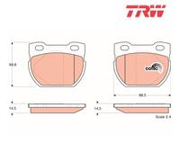 Brake Pad Set, disc brake TRW GDB1209 For LAND ROVER