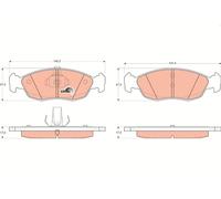 Brake Pad Set, disc brake TRW GDB1322