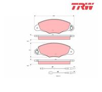 Brake Pad Set, disc brake TRW GDB1336 For CITROËN