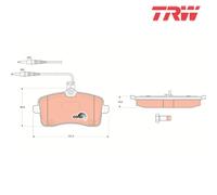 Brake Pad Set, disc brake TRW GDB1594 For PEUGEOT