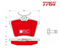 Brake Pad Set, disc brake TRW GDB1596DTE For CITROËN, PEUGEOT