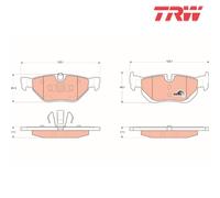 Brake Pad Set, disc brake TRW GDB1626 For BMW