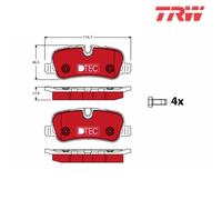 Brake Pad Set, disc brake TRW GDB1632DTE For LAND ROVER