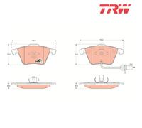 Brake Pad Set, disc brake TRW GDB1659 For AUDI
