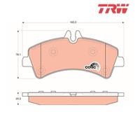 Brake Pad Set, disc brake TRW GDB1699 For MERCEDES-BENZ, VW