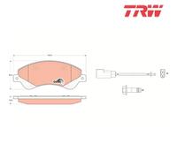 Brake Pad Set, disc brake TRW GDB1723 For FORD