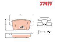 Brake Pad Set, disc brake TRW GDB1786 For RENAULT, MERCEDES-BENZ