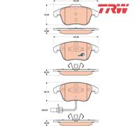 Brake Pad Set, disc brake TRW GDB1814 For AUDI