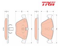 Brake Pad Set, disc brake TRW GDB1854 For BMW