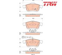 Brake Pad Set, disc brake TRW GDB1864 For FIAT, OPEL