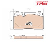Brake Pad Set, disc brake TRW GDB1974 For AUDI, PORSCHE