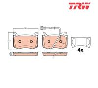 Brake Pad Set, disc brake TRW GDB2205 For ALFA ROMEO
