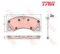 Brake Pad Set, disc brake TRW GDB2243 For PORSCHE