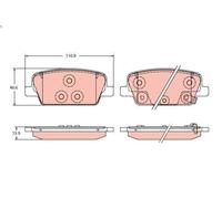 Brake Pad Set, disc brake TRW GDB2359 for SANTA FE IV (TM, TMA) 2 2018-2020