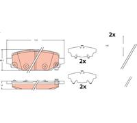 Brake Pad Set, disc brake TRW GDB2461 for JEEP WRANGLER IV (JL) 2 2019-
