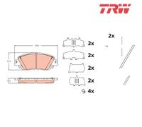 Brake Pad Set, disc brake TRW GDB2488 For TOYOTA, LEXUS