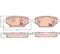 BRAKE PAD SET DISC BRAKE GDB2561 FOR RENAULT KANGOO/III/Box/Body/MPV 1.3L 4cyl