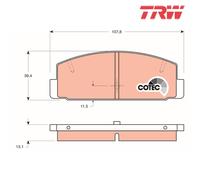 Brake Pad Set, disc brake TRW GDB3088 For MAZDA