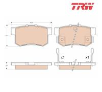 Brake Pad Set, disc brake TRW GDB3175 For ROVER, HONDA, MG