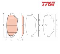 Brake Pad Set, disc brake TRW GDB3401 For MAZDA