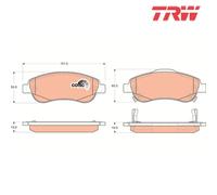 Brake Pad Set, disc brake TRW GDB3445 For HONDA