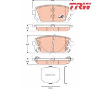Brake Pad Set, disc brake TRW GDB3462 For KIA
