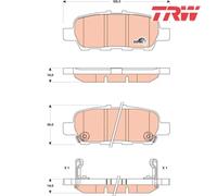 Brake Pad Set, disc brake TRW GDB3508 For NISSAN