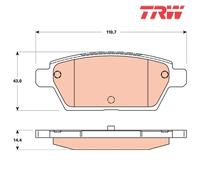 Brake Pad Set, disc brake TRW GDB3517 For MAZDA