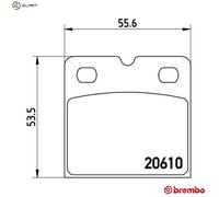 BREMBO P 02 001 Brake Pad Set, disc parking brake