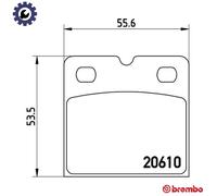 BREMBO P 02 001 Brake Pad Set, disc parking brake