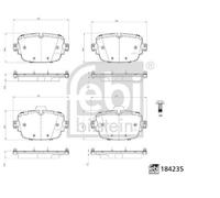 Brake Pads Set Rear 184235 Febi 4M0698451AA 4M0698451AE 4M0698451AH 4M0698451BH