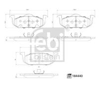 Front Brake Pad Set Fits MG (Motor Ltd.) MG 3 II MG 350 OE 10163252 Febi 184440