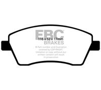 Brake Pad Set For Disc Front Fits Dacia Dokker Lada Nissan EBC Brakes DP41485R